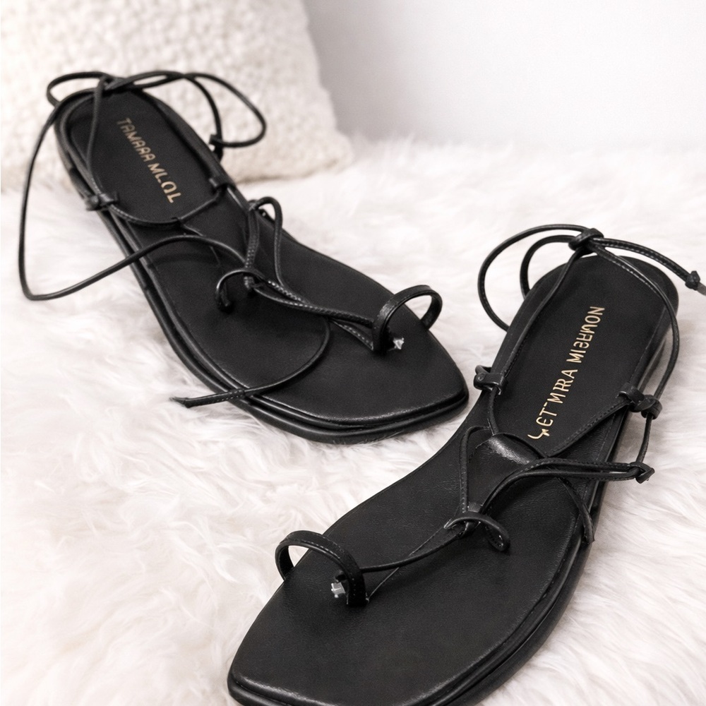 TAMARA MELLON Black Strappy Sandals